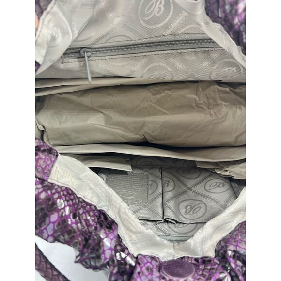 Brighton Nolita Python Embossed Leather Shoulder Bag Purple  NWT - Picture 6 of 7